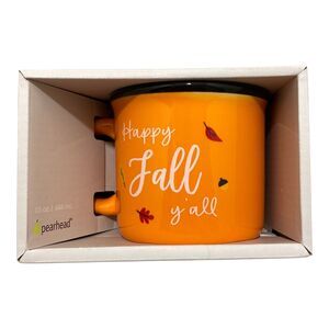 Pearhead Coffee Mug 15 oz Orange Happy Fall Yall Stoneware Autumn